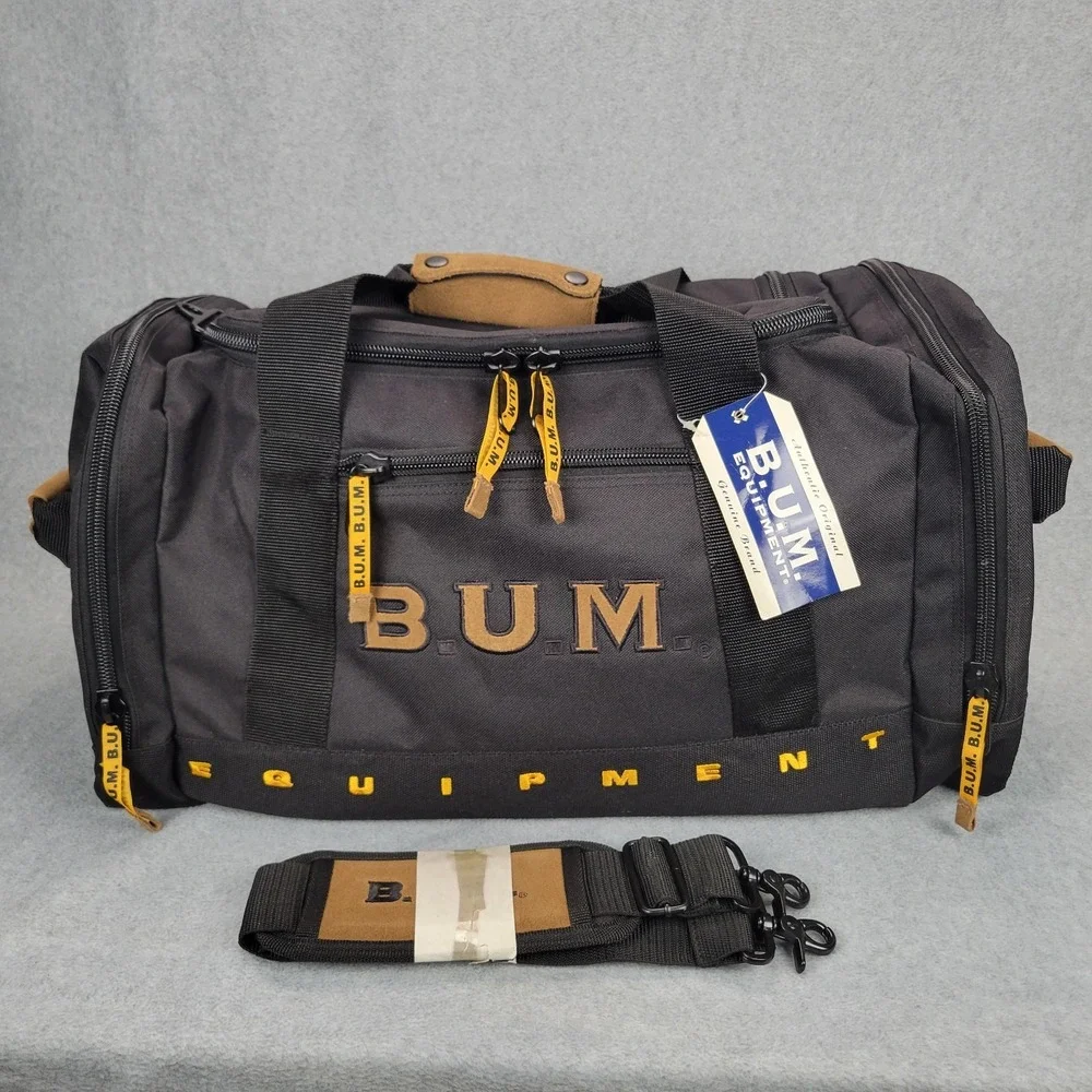 B.U.M. Equipment Duffle Bag Unisex Large Black Outback Collection Canvas 24in